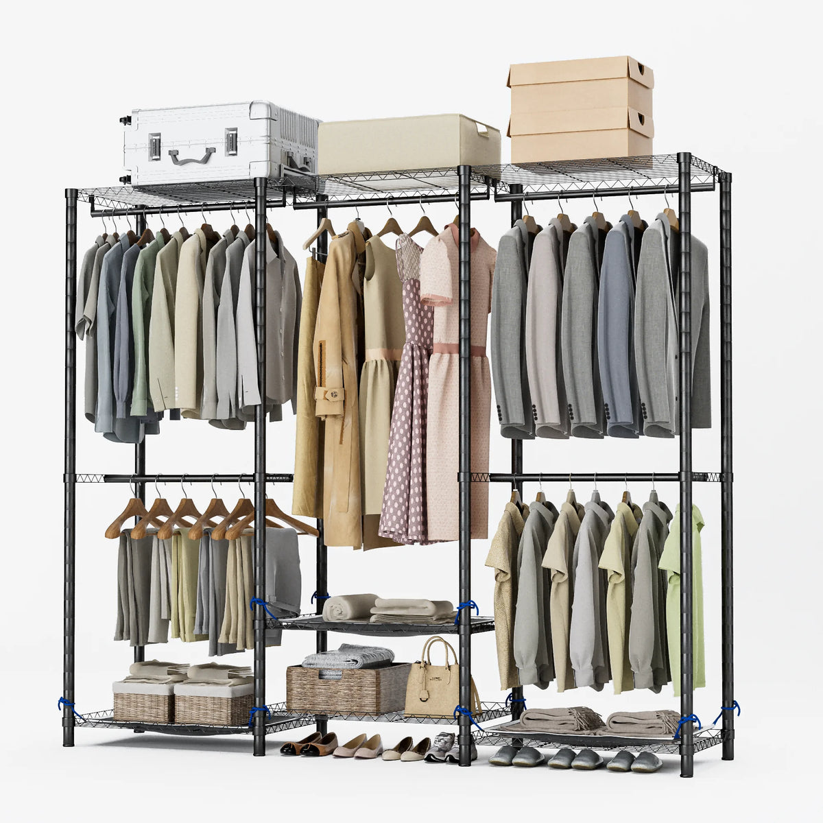 Freestanding Heavy Duty Metal Clothes Rack Organizer