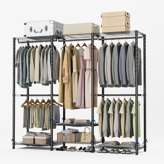 Freestanding Heavy Duty Metal Clothes Rack Organizer
