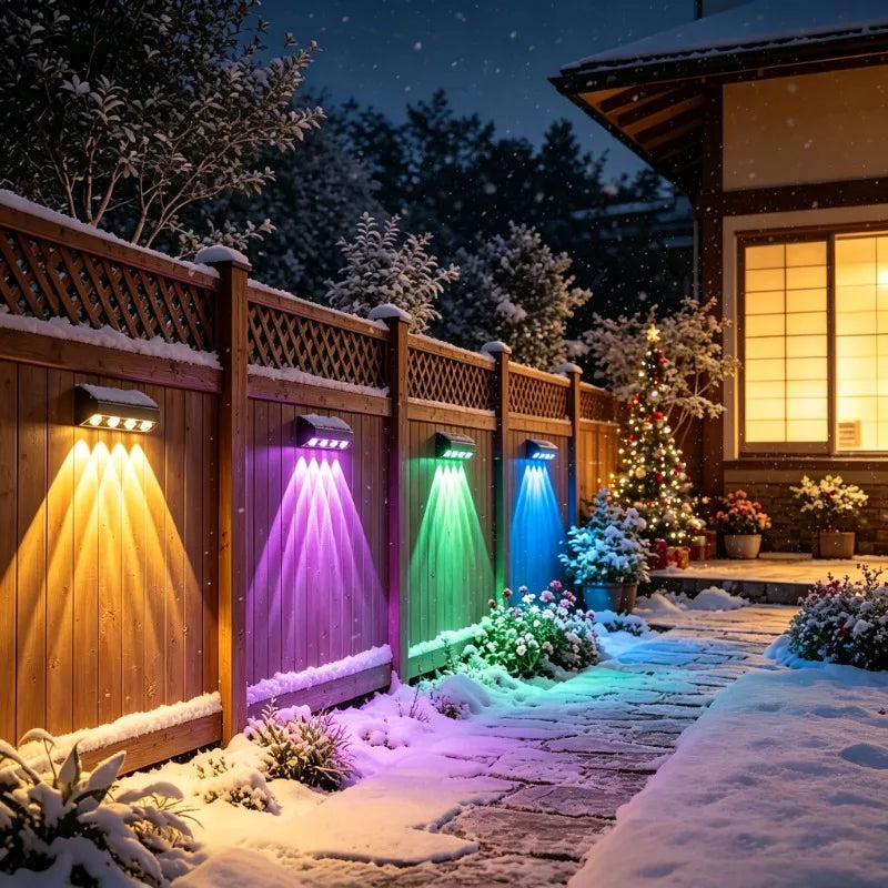 Solar Four Head Outdoor Wall Lights for Gardens
