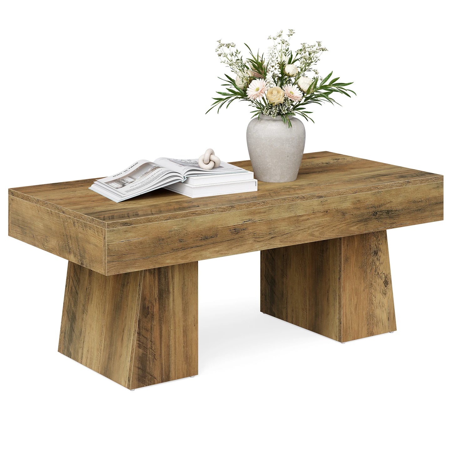 Tribesigns Vintage Coffee Table Modern Rustic Centerpiece