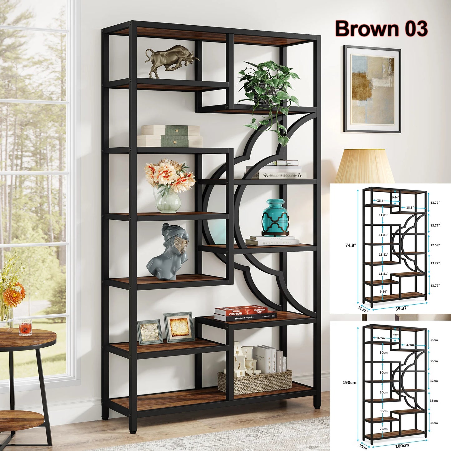 Tribesigns 5 Tier Industrial Etagere Bookshelf