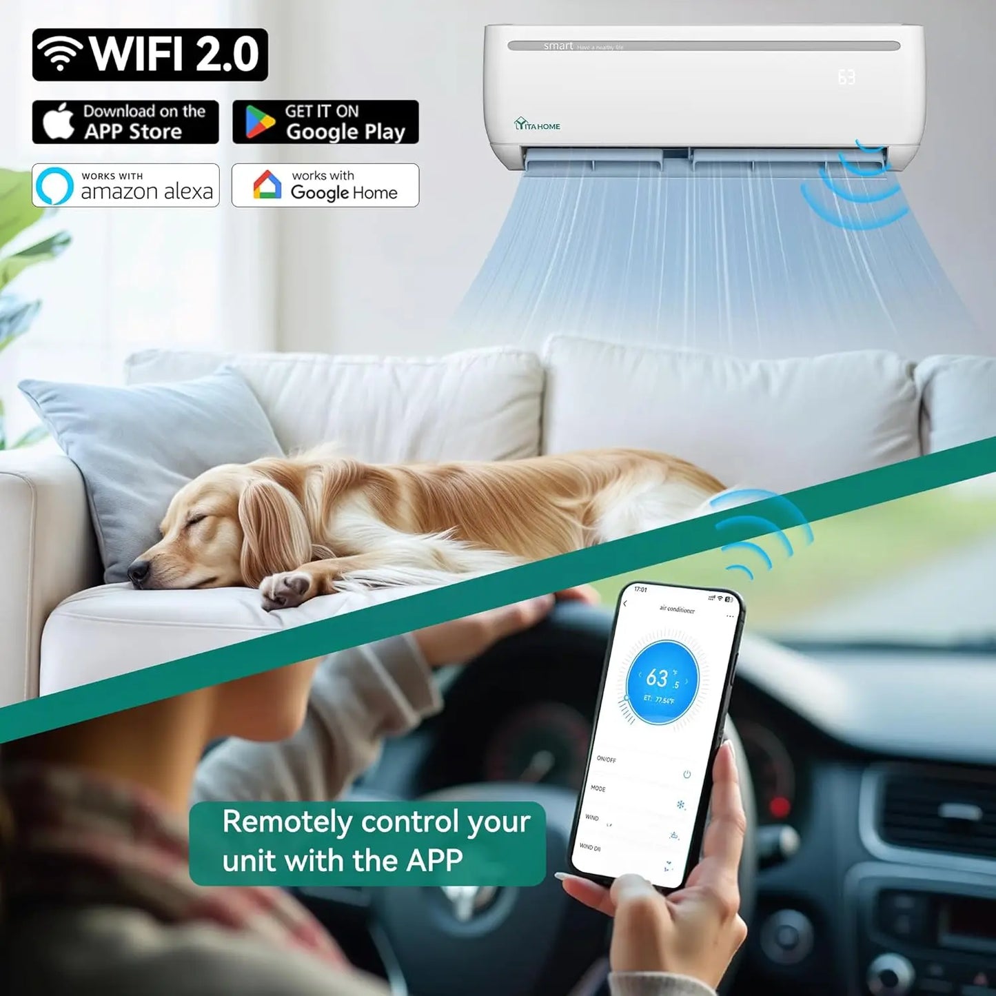 Dual Zone 24000 BTU Mini Split AC And Heating System