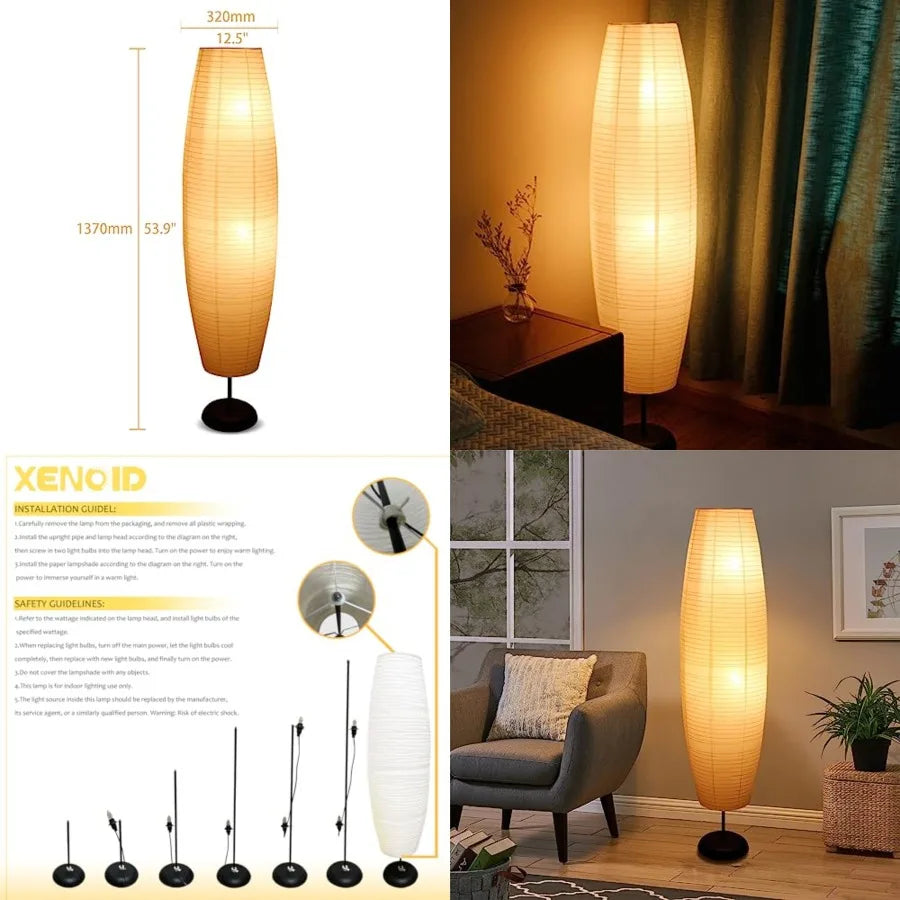 Paper Floor Lamp Modern Soft Light Lantern