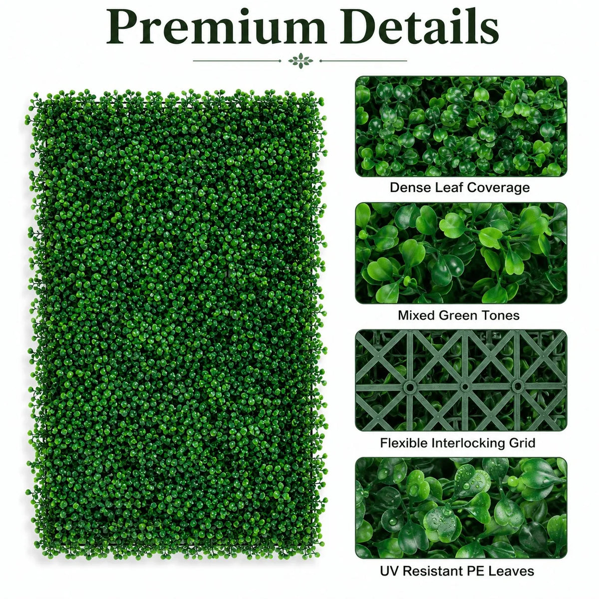 Boxwood Hedge Panels Artificial Plant Wall Privacy Screen