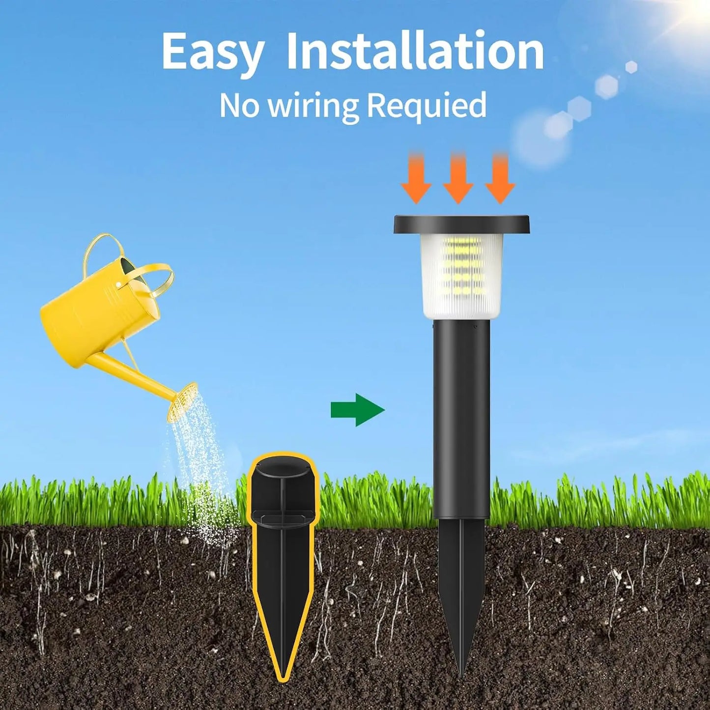 Intelamp Solar Pathway Lawn Lights For Outdoor Gardens