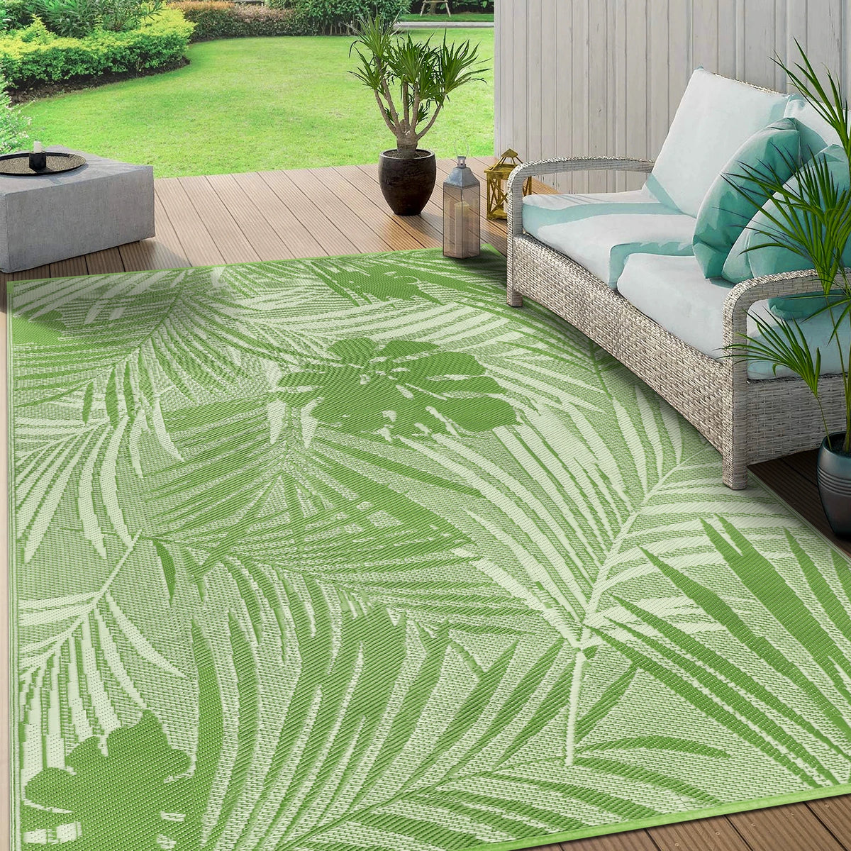 Outdoor Straw Rug Waterproof Polypropylene For Patio Deck