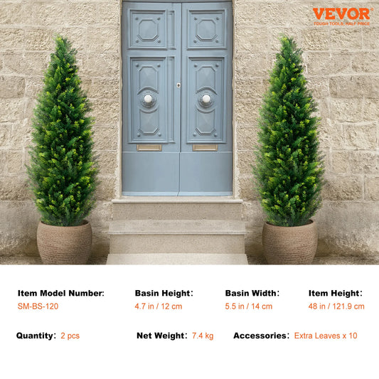 SucceBuy Artificial Cedar Topiary Tree Evergreen Pine