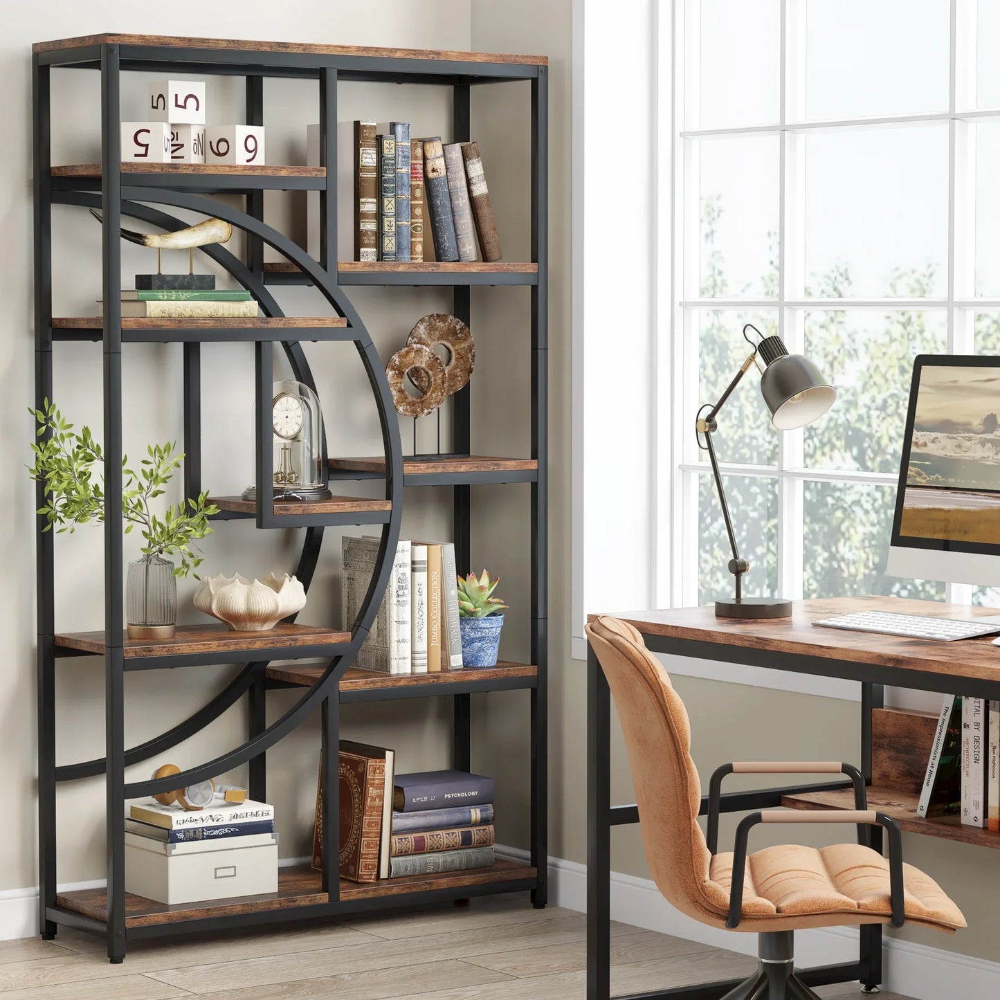 Tribesigns 5 Tier Industrial Etagere Bookshelf