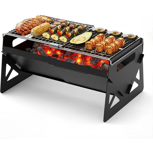 XIUWO Folding Portable Charcoal Grill With Carry Bag
