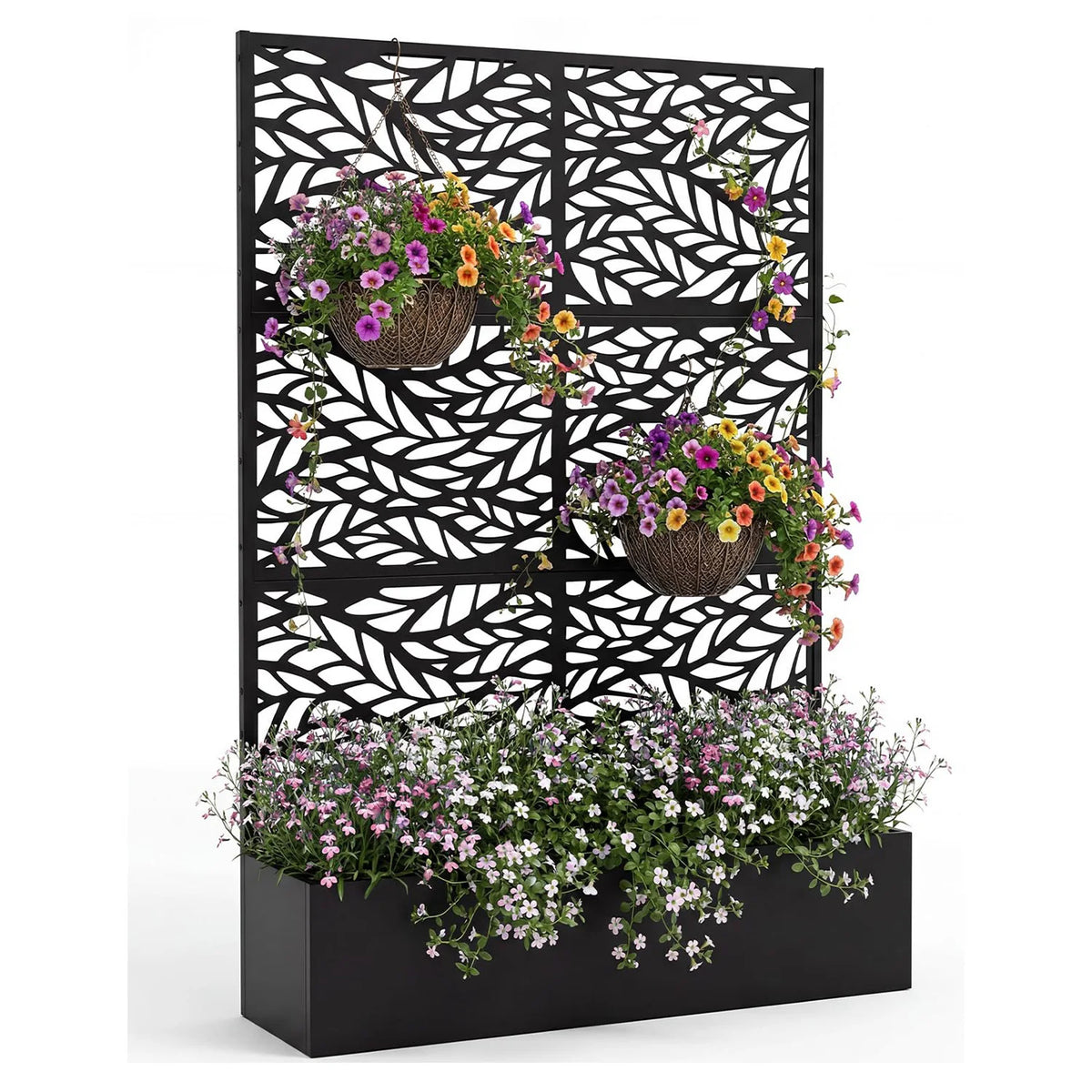 HiMISS Metal Raised Planter Box With Trellis