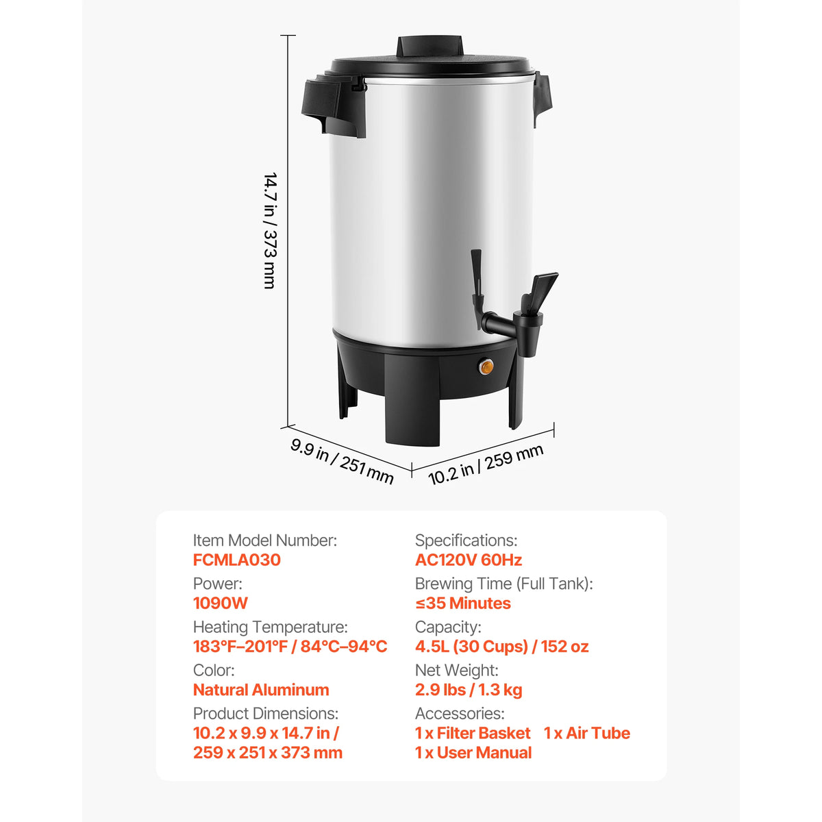 SucceBuy Commercial Coffee Urn With Dripless Faucet