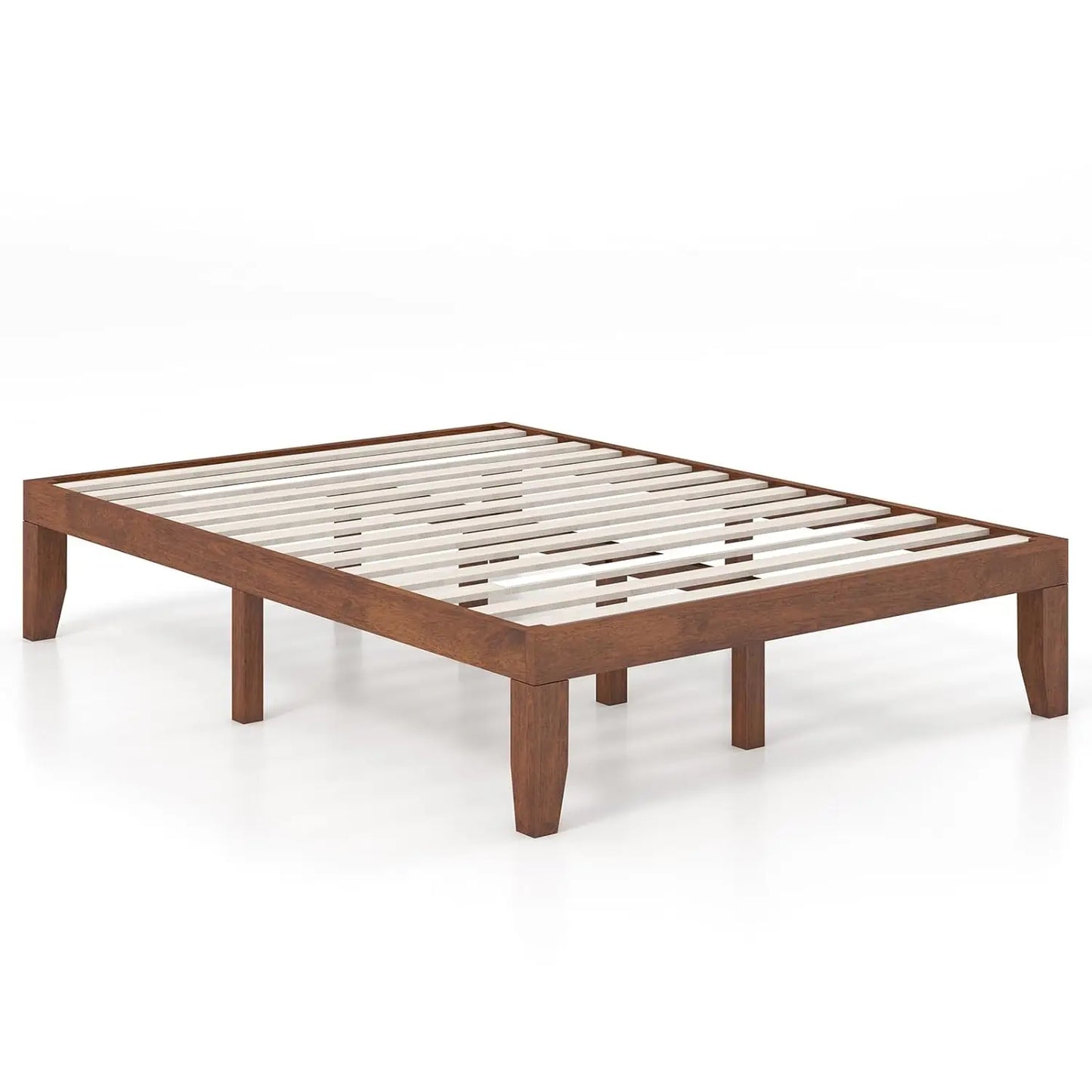 Rubberwood Platform Bed Frame With Strong Slats