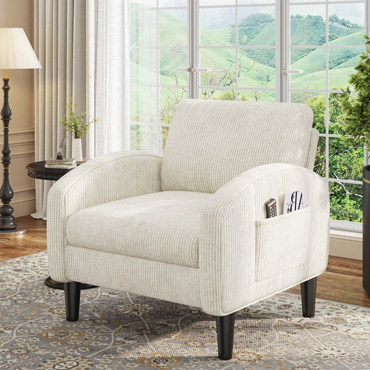EnHomee Mid Century Modern Armchair With Side Pockets