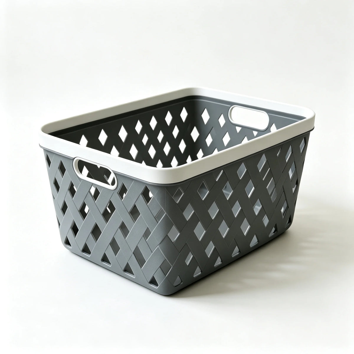 Stackable Plastic Storage Basket Organizer With Handles