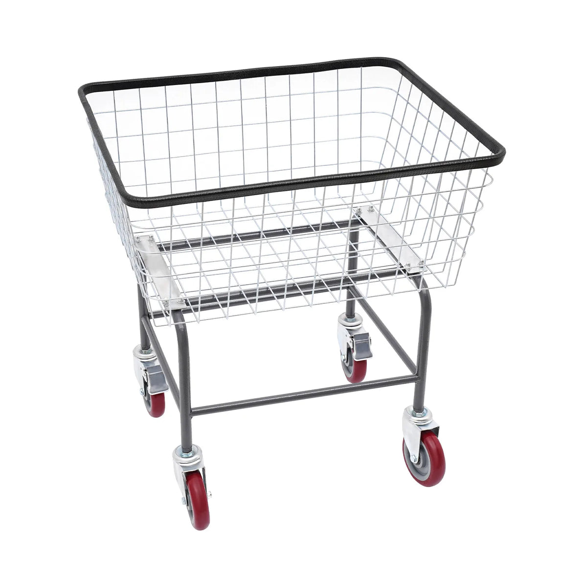 Commercial Steel Laundry Cart With Rubber Wheels