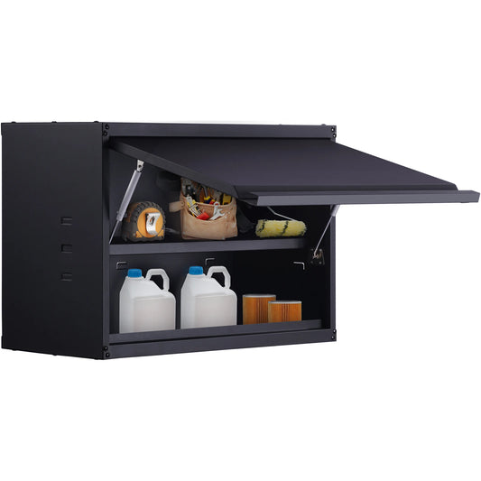 SucceBuy 120lbs per Shelf Metal Storage Cabinet 20'' Tall Wall-Mounted Steel Garage Cabinet with Adjustable Shelf for Office