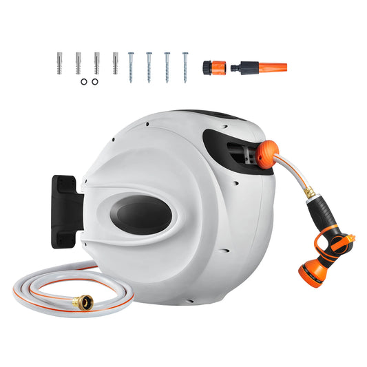SucceBuy Retractable Hose Reel With 180 Degree Swivel