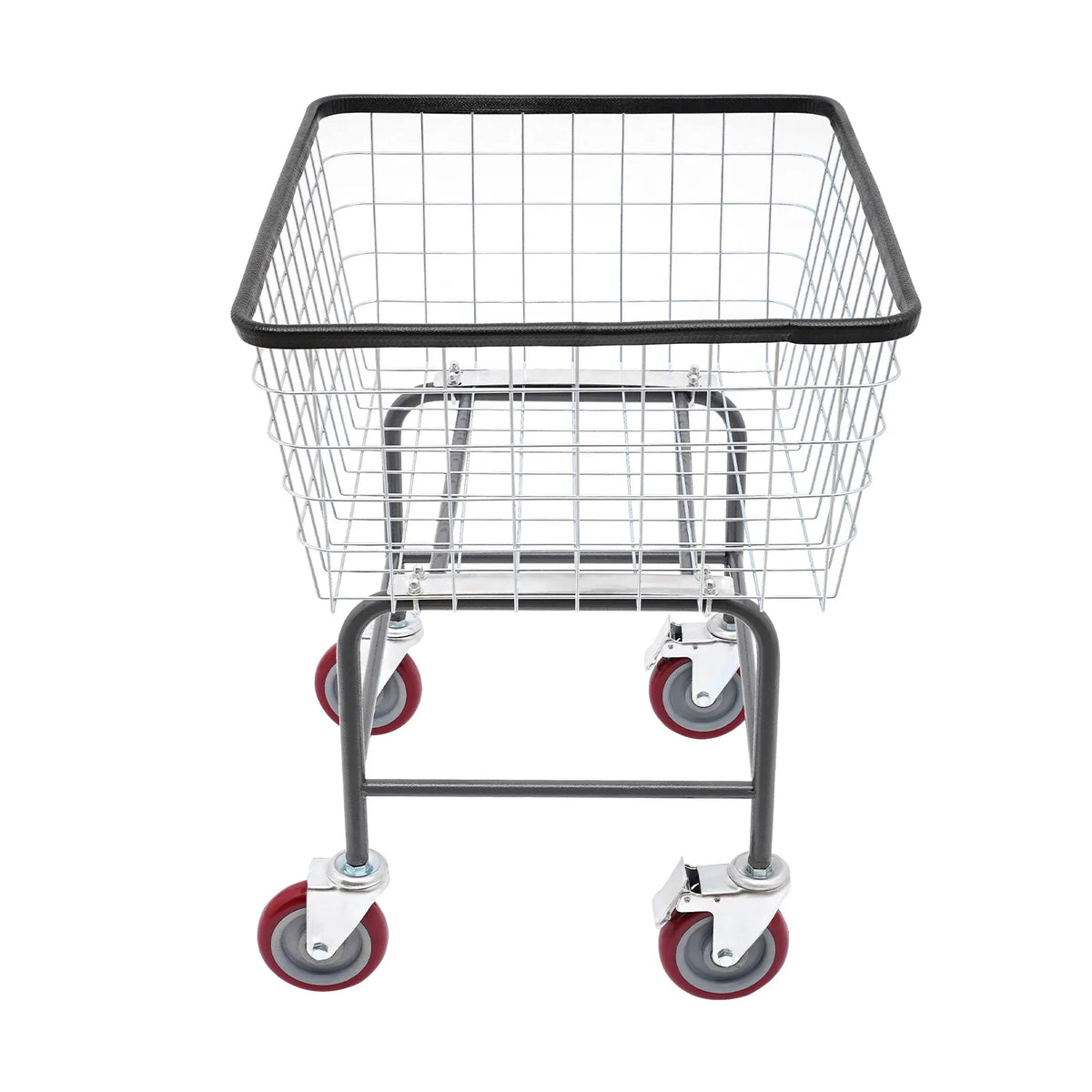 Commercial Steel Laundry Cart With Rubber Wheels