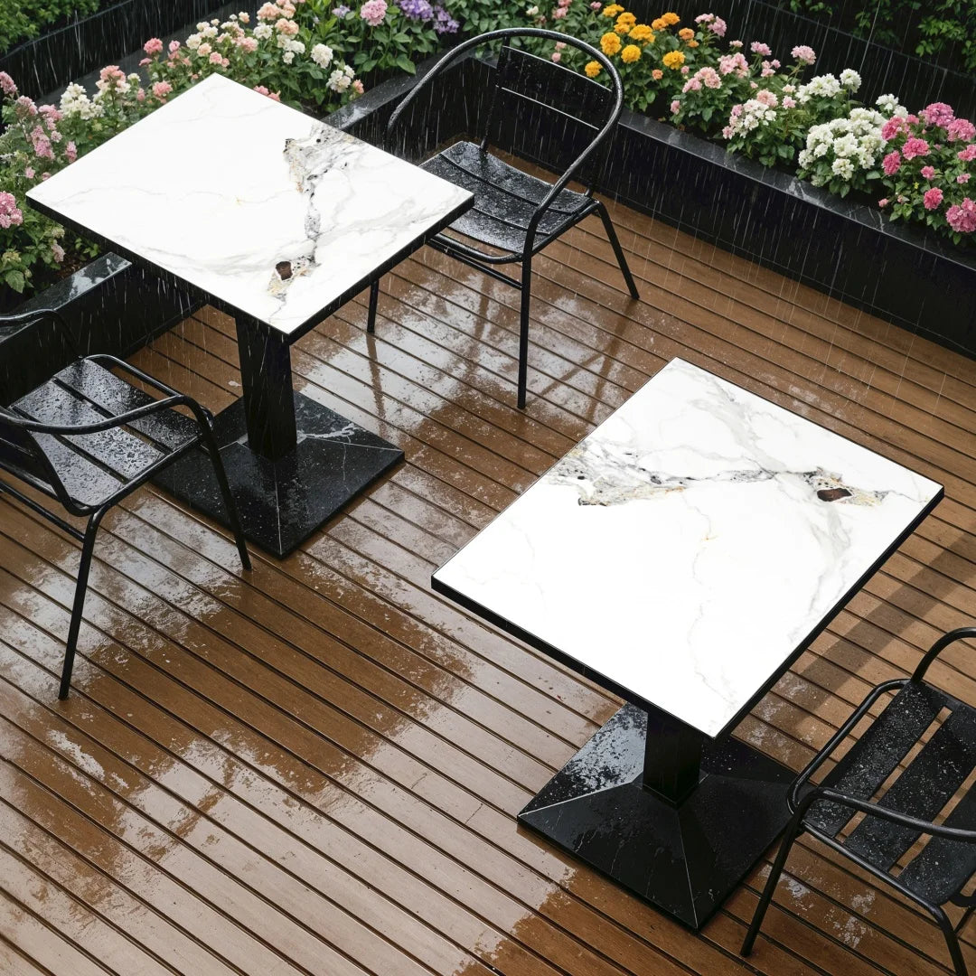 Luvodi Rectangular Dining Table With Pedestal Base