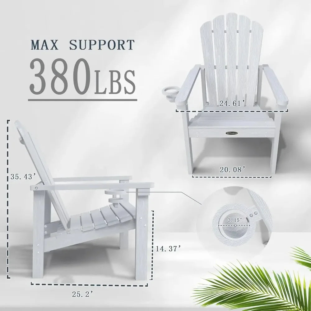 Stackable Adirondack Chair Set Of 4 HDPE All Weather