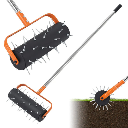 HiMISS Heavy Duty Spiked Lawn Aerator Roller