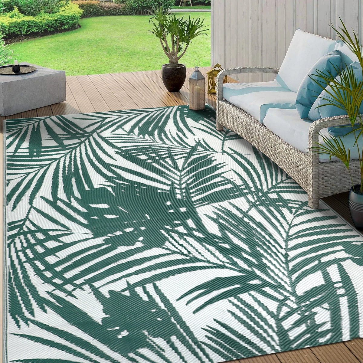 Outdoor Straw Rug Waterproof Polypropylene For Patio Deck