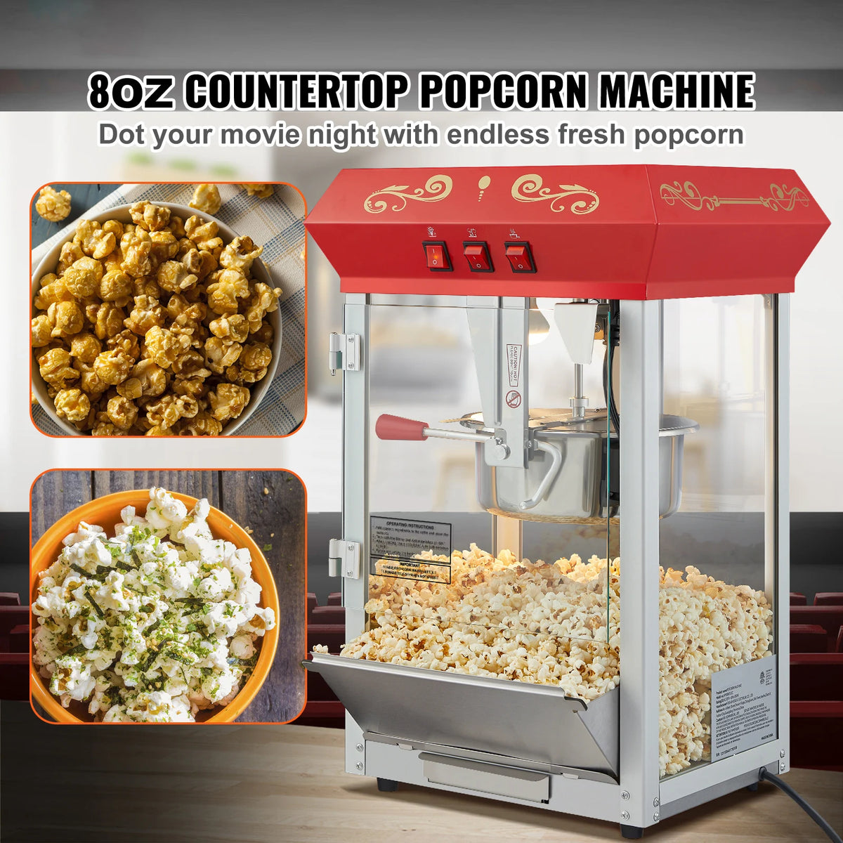 SucceBuy Commercial Electric Popcorn Maker Machine
