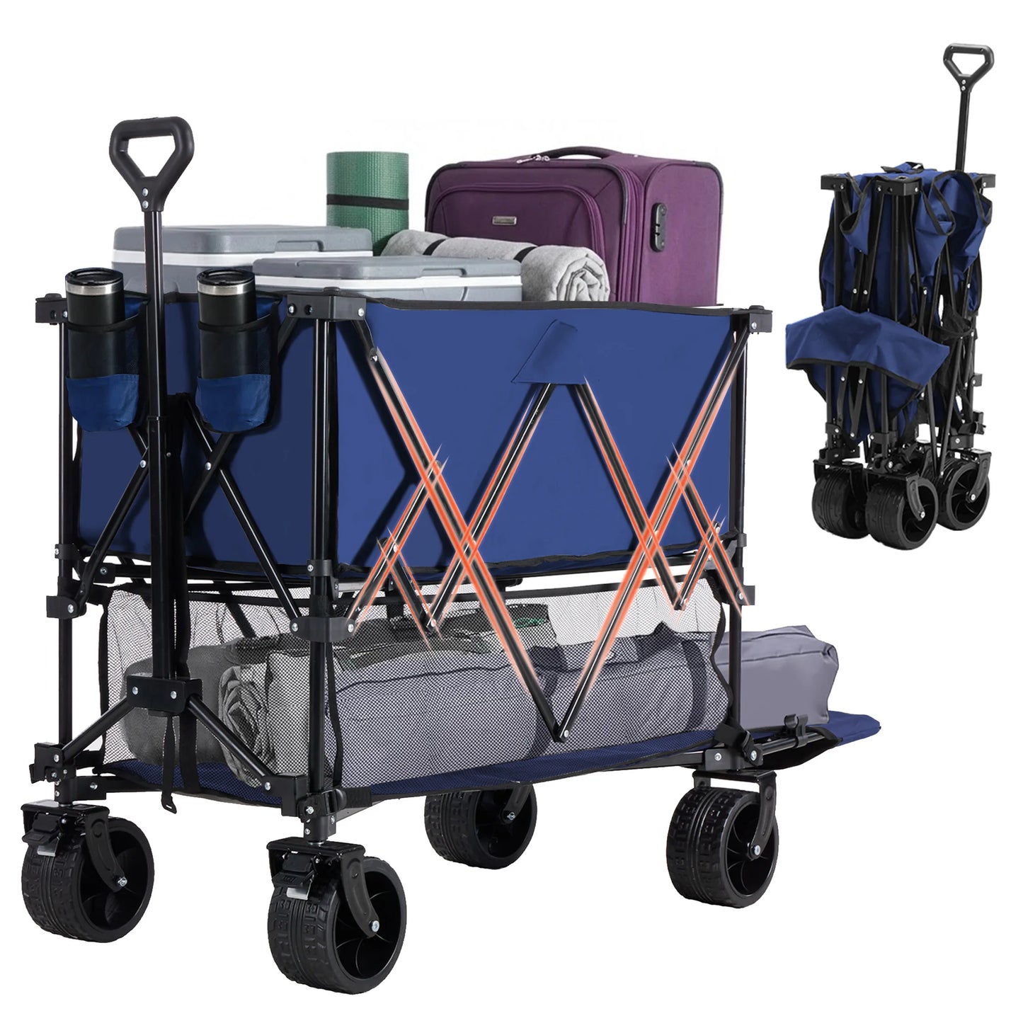 JHK Double Decker Wagon Cart 440 Lbs Outdoor
