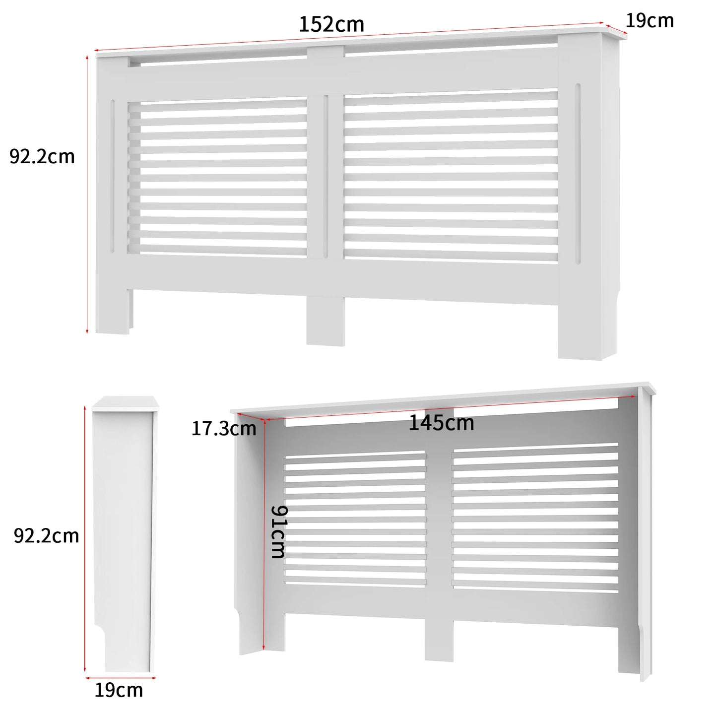 Modern Wooden Radiator Cover With Grill And Shelf