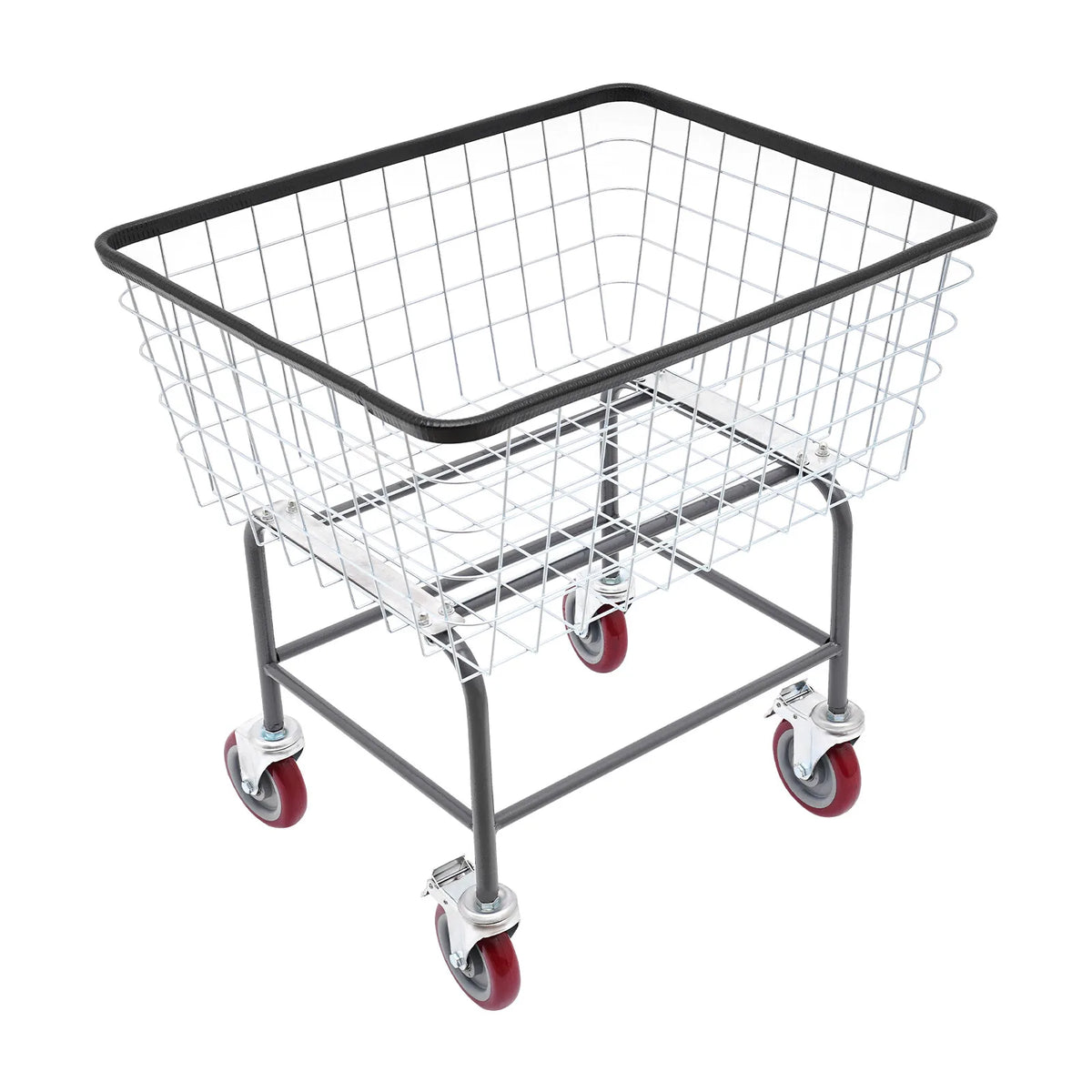 Commercial Steel Laundry Cart With Rubber Wheels