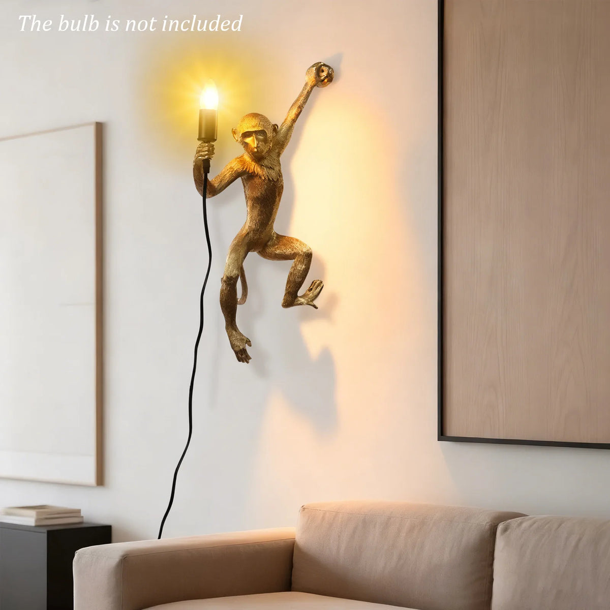 60w 110v Monkey Shape Wall Lamp, E26 Bulb Wall Mount Lamp, Wall Mount Light Fixture 35*70cm
