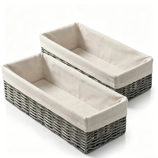 Wicker Over The Toilet Storage Basket With Liner