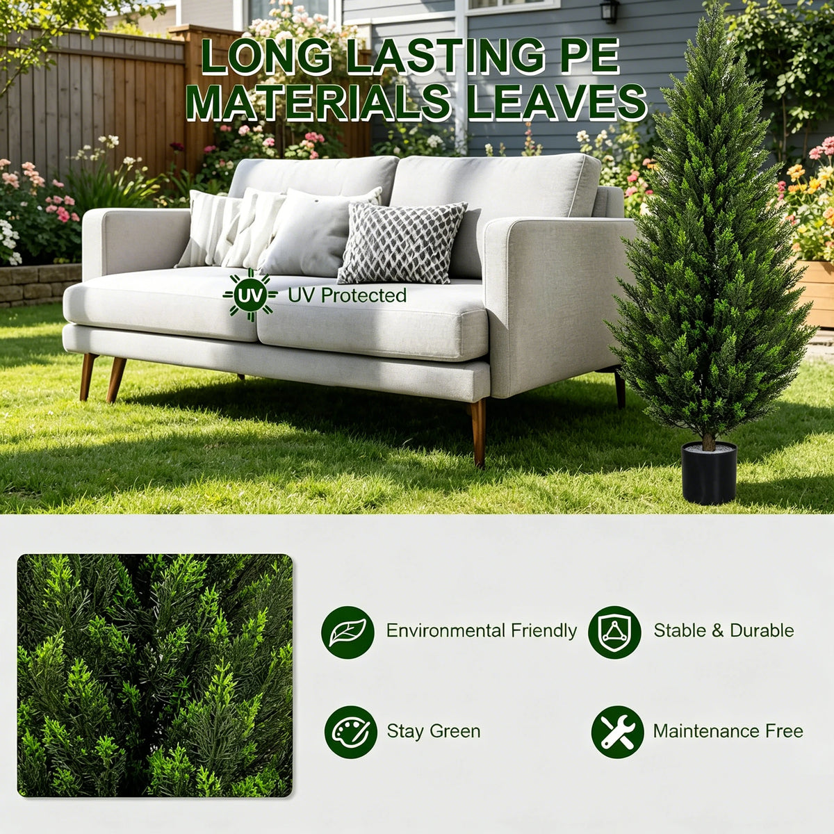 Artificial Cedar Topiary Trees for Indoor Outdoor Decor