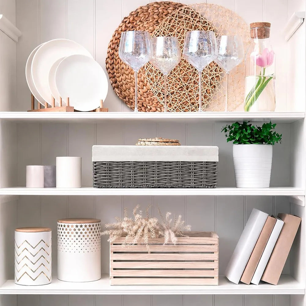 Wicker Over The Toilet Storage Basket With Liner