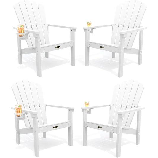 Stackable Adirondack Chair Set Of 4 HDPE All Weather