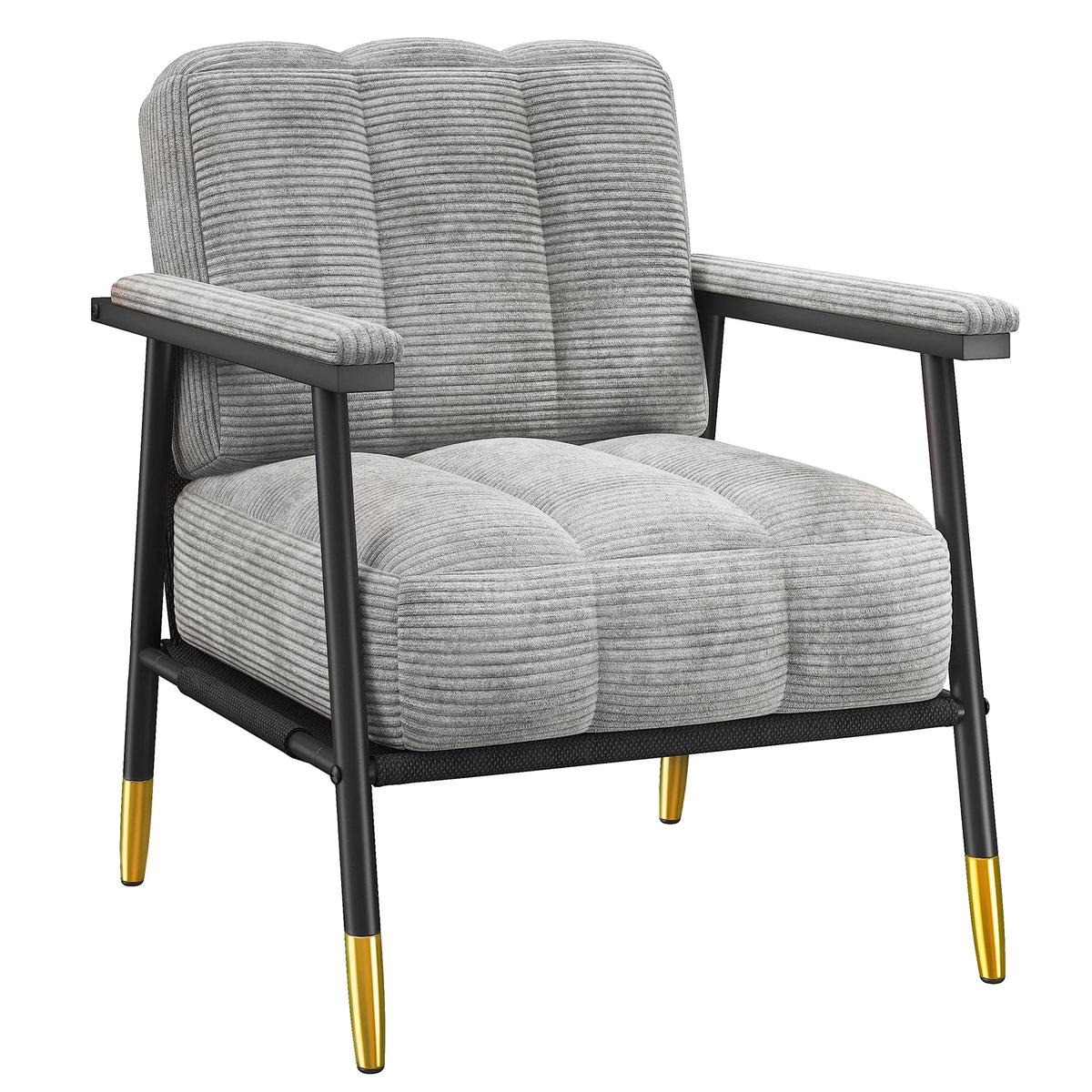 EnHomee Modern Upholstered Armchair With Metal Frame