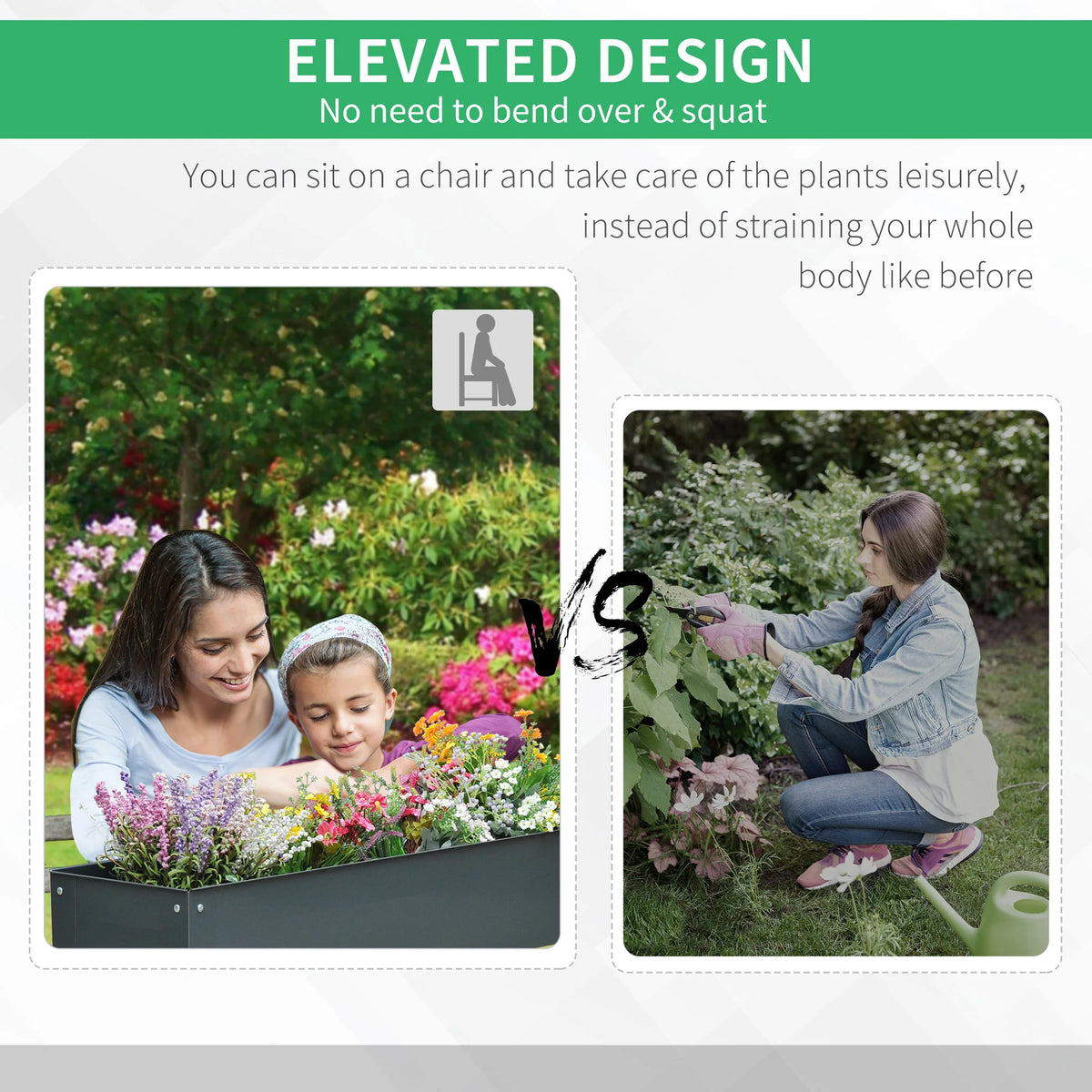 Outsunny Elevated Raised Garden Planter Box