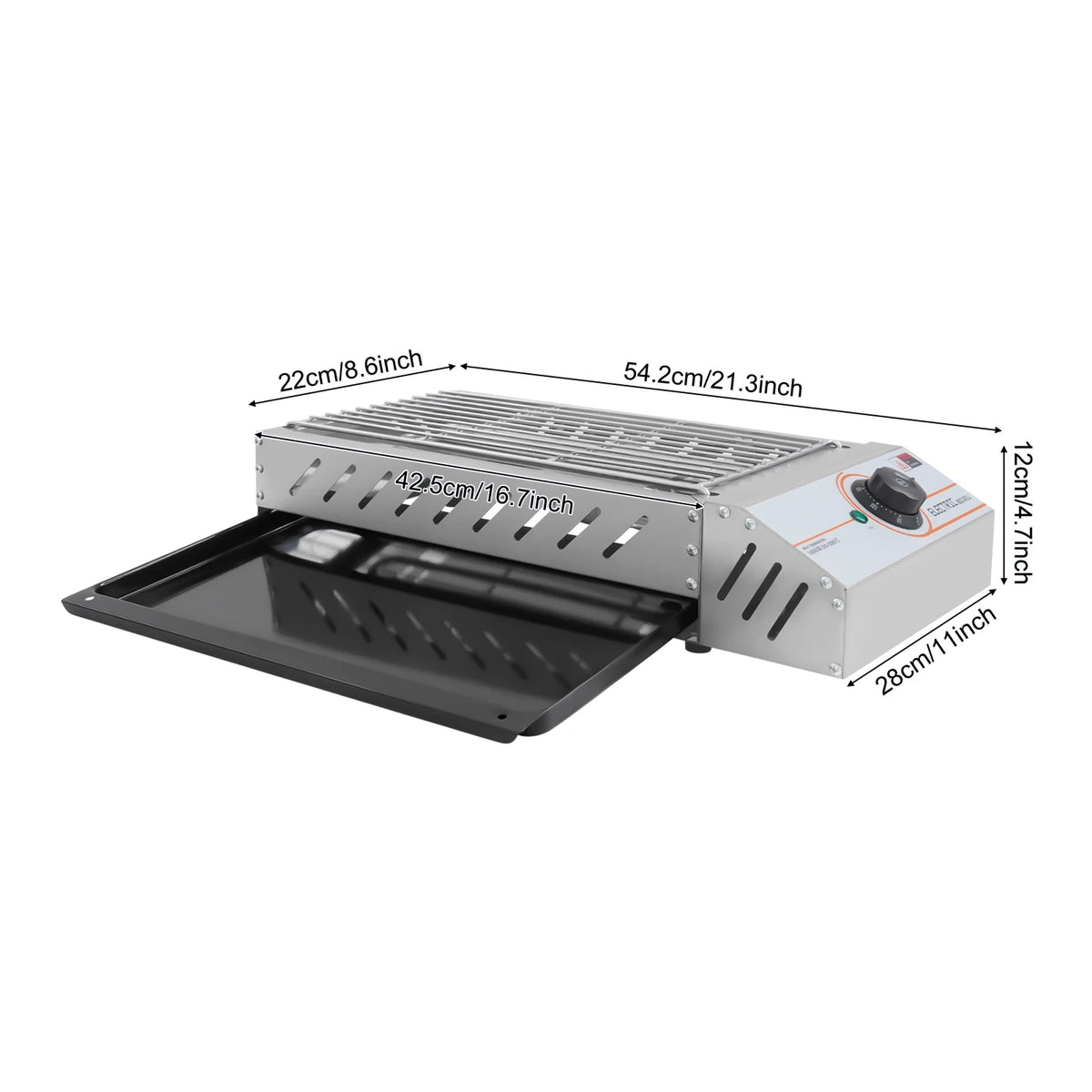Bymaocar U Shaped Electric Grill Indoor Stainless Steel