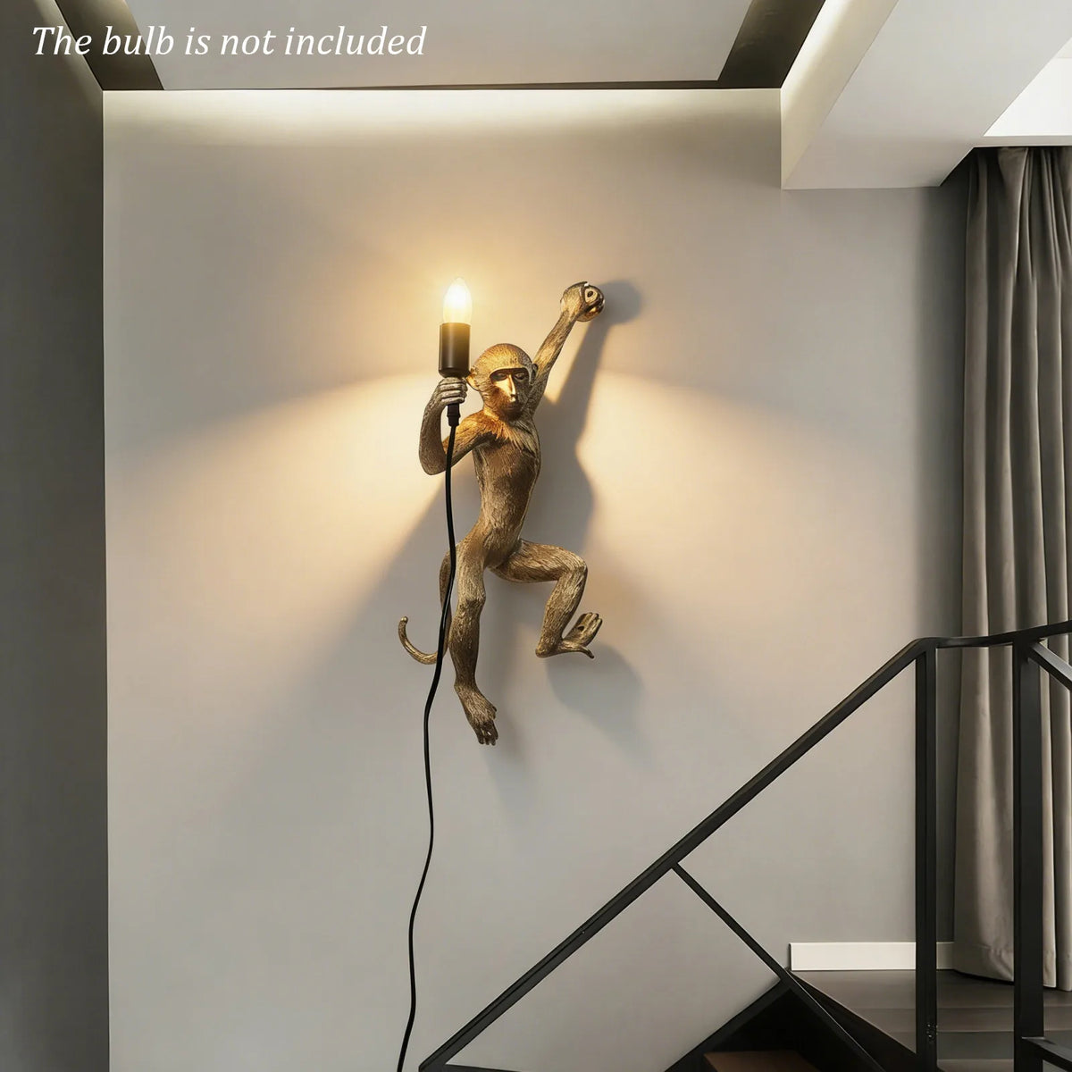 60w 110v Monkey Shape Wall Lamp, E26 Bulb Wall Mount Lamp, Wall Mount Light Fixture 35*70cm