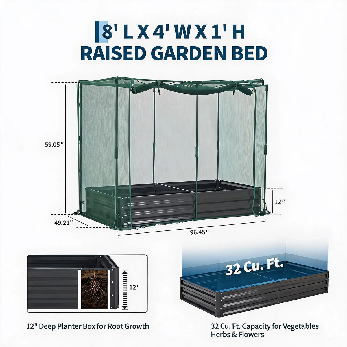 Galvanized Raised Garden Bed With Irrigation System