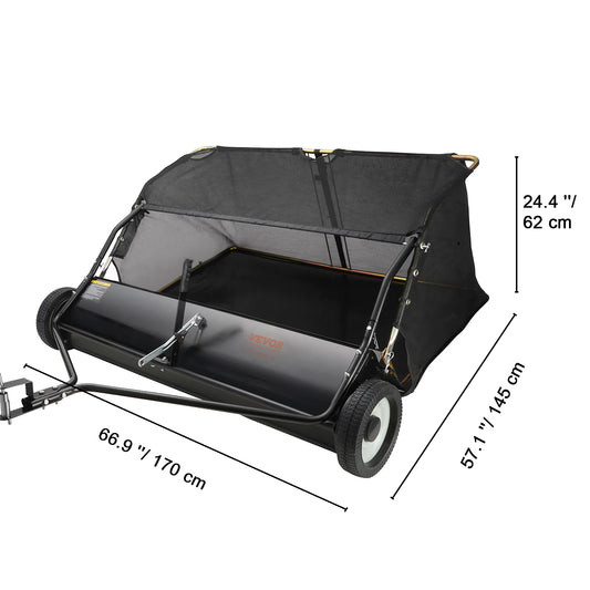 SucceBuy Tow Behind Lawn Sweeper Leaf Collector