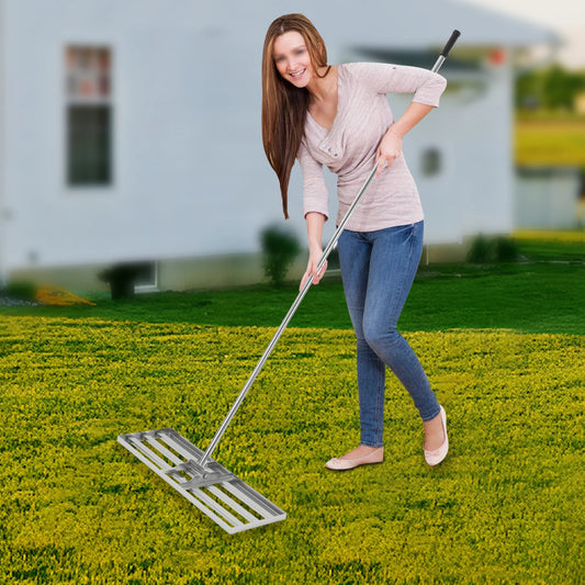 Bymaocar Adjustable Lawn Leveling Rake Stainless Steel