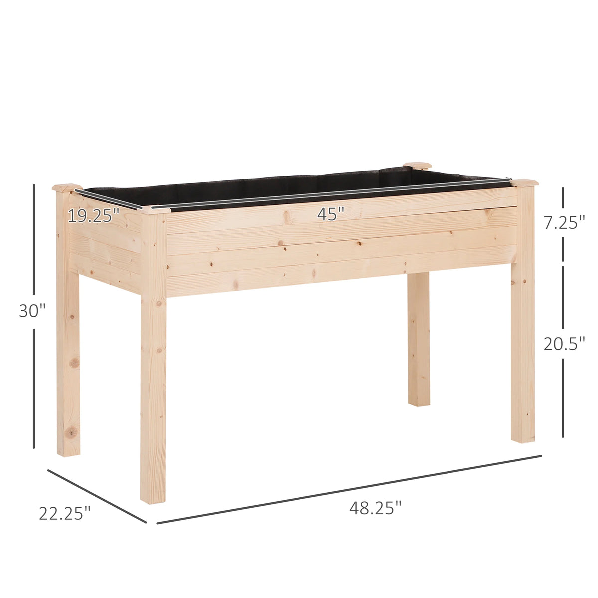 Outsunny Elevated Raised Garden Bed With Erosion Liner