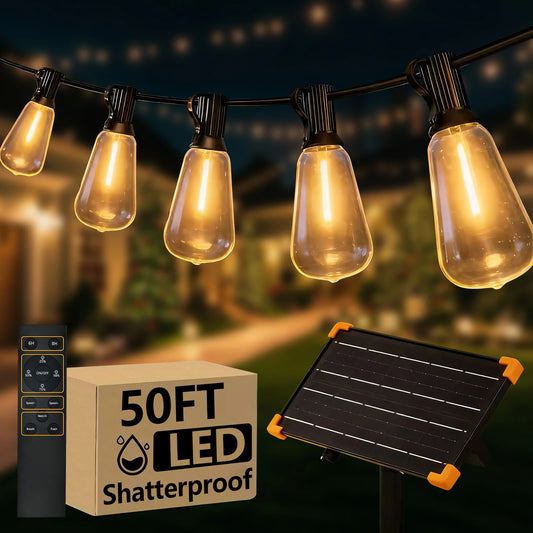 Outdoor Solar String Lights With Remote Waterproof E12