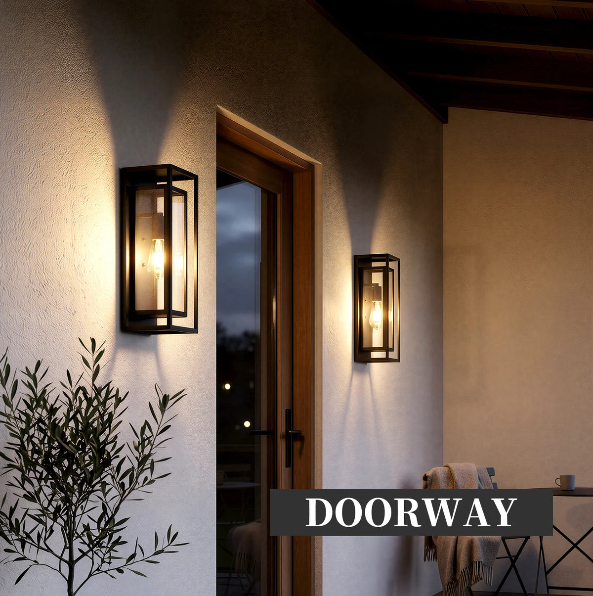 ARLGSITE Outdoor Wall Lanterns With Clear Glass