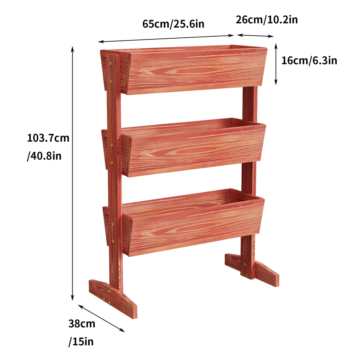Wisfor 3 Tier Wooden Raised Garden Bed Planter