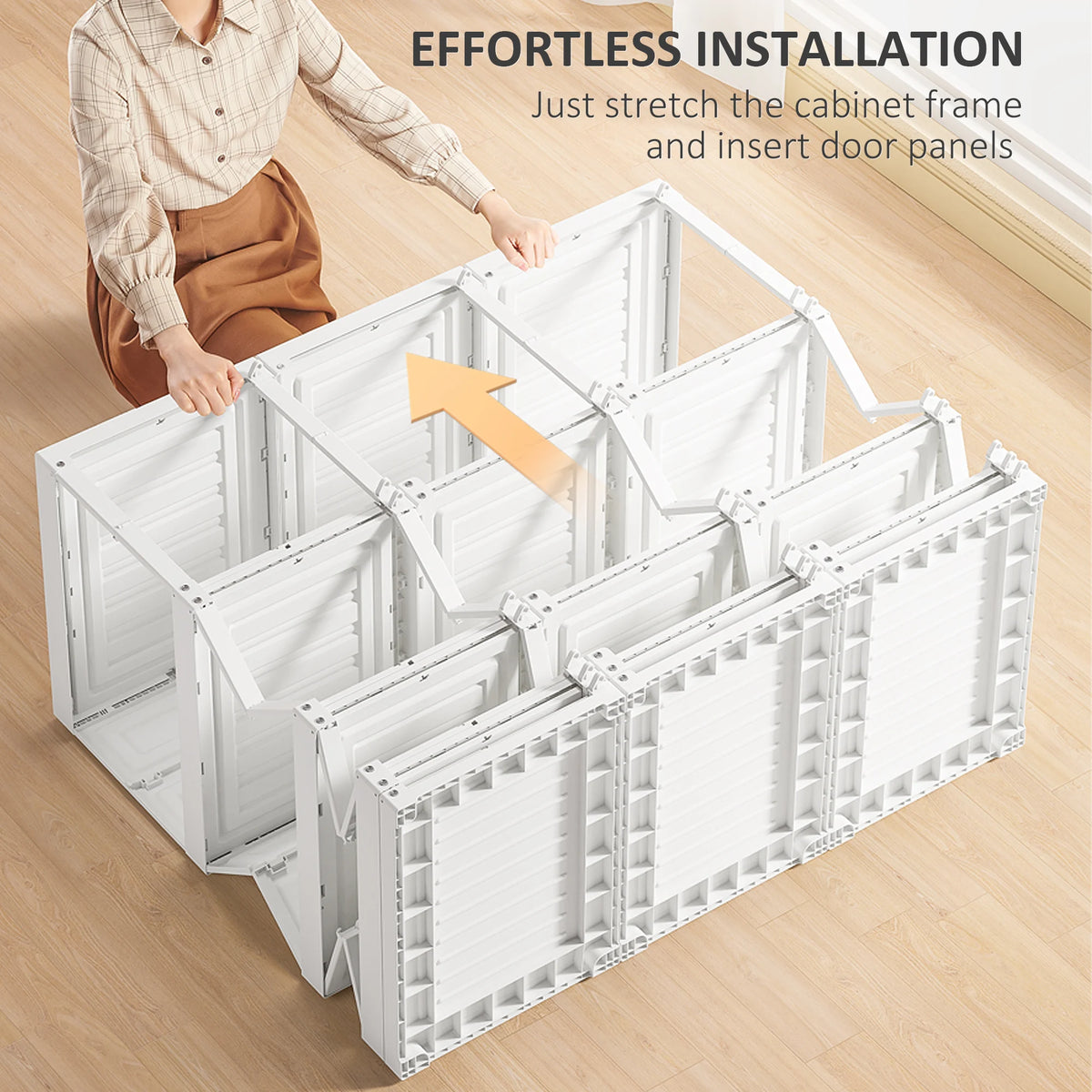 Homcom Folding Portable Wardrobe Closet With Eight Cubes