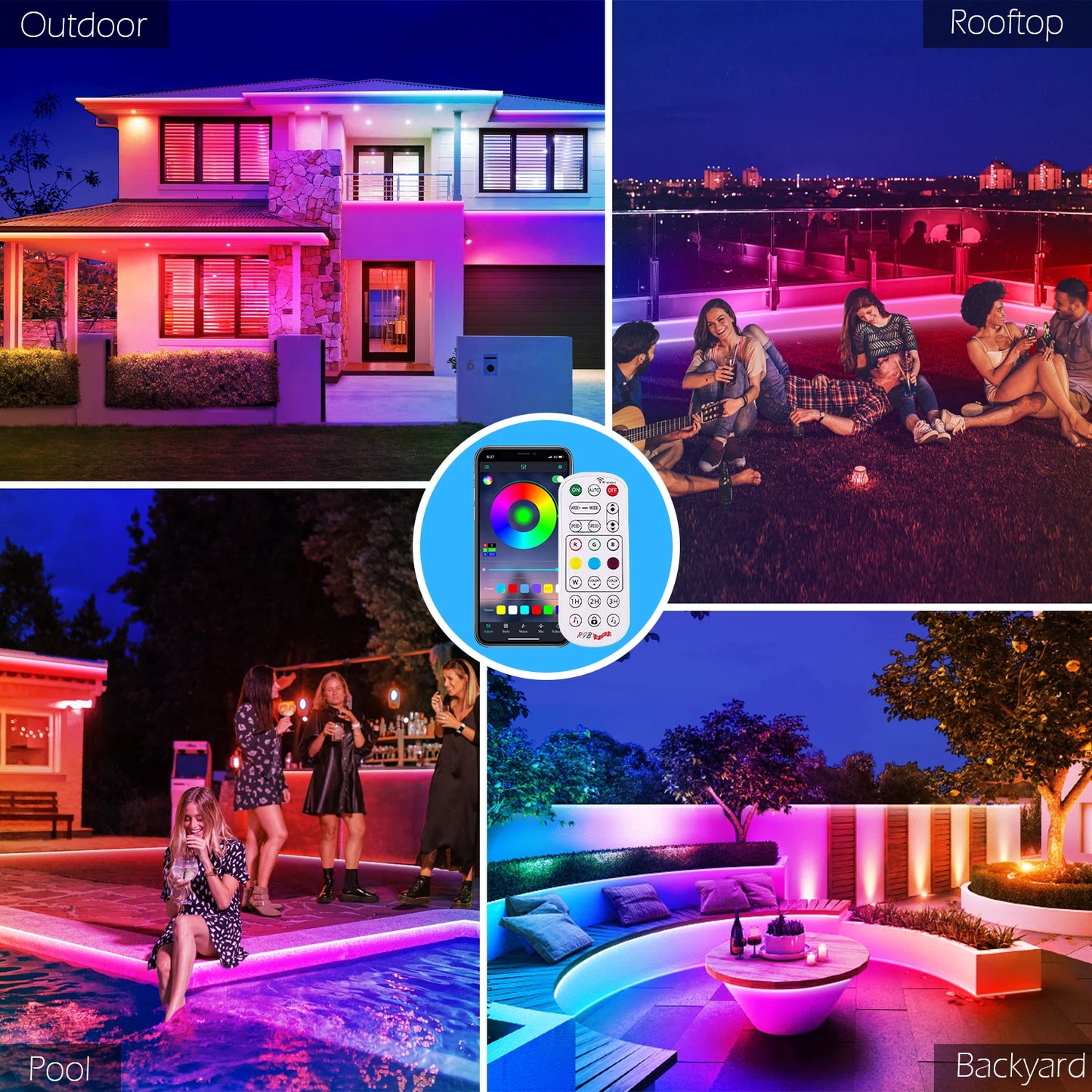 AILBTON Outdoor IP65 Waterproof RGB LED Strip Lights