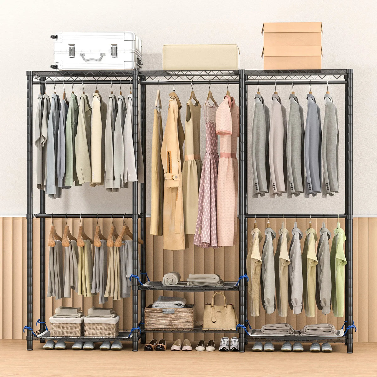 Freestanding Heavy Duty Metal Clothes Rack Organizer