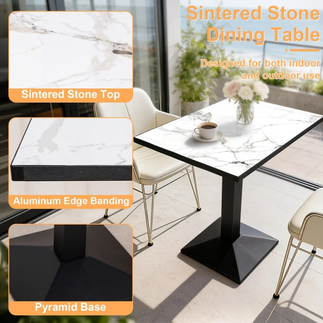 Luvodi Rectangular Dining Table With Pedestal Base